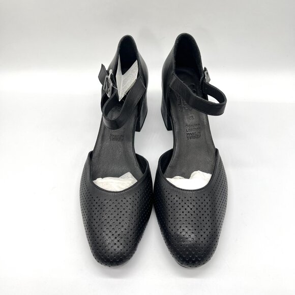 Spring Step Womens 41 EU 9.5 - 10 US Black Leather Block Heels Pumps Shoes - Picture 3 of 15